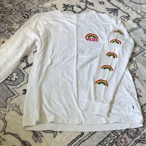 Vans White and Red Long Sleeve Tees